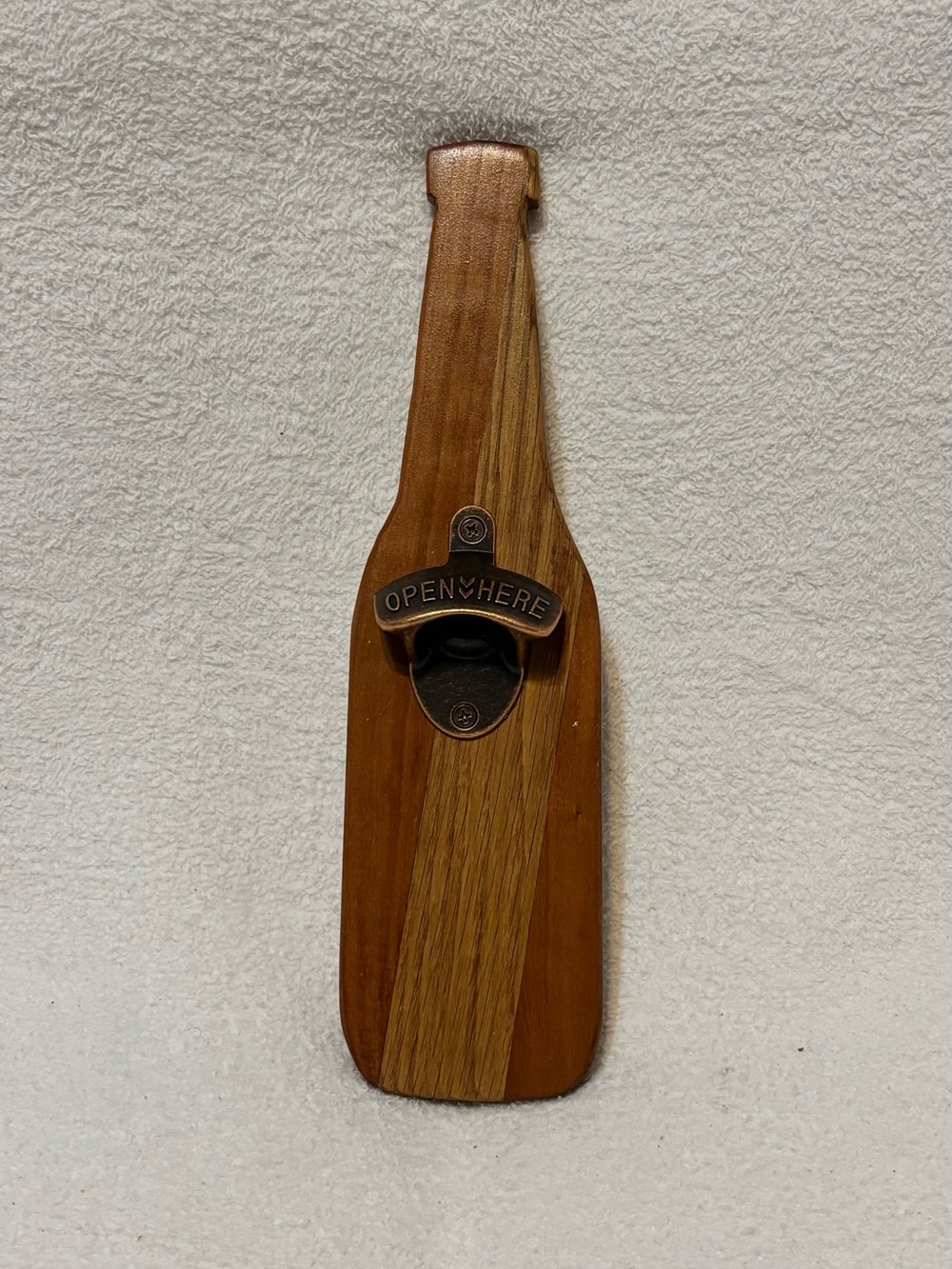Wood Paddle Wall-Mount Bottle Opener - Brown